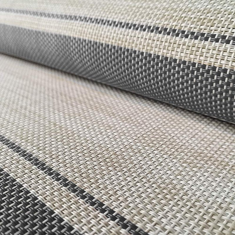 YOSICHY Table Mats Set of 6 Crossweave Woven Vinyl Placemats Heat Resistant Non-Slip Kitchen Placemats for Dining Table Washable Easy to Clean(Grey) - Image 3